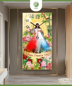 Tranh đồng hồ công giáo tráng gương cao cấp CHẠM|A2