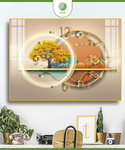 Tranh đồng hồ hiệu ứng tráng gương cao cấp CHẠM|A10