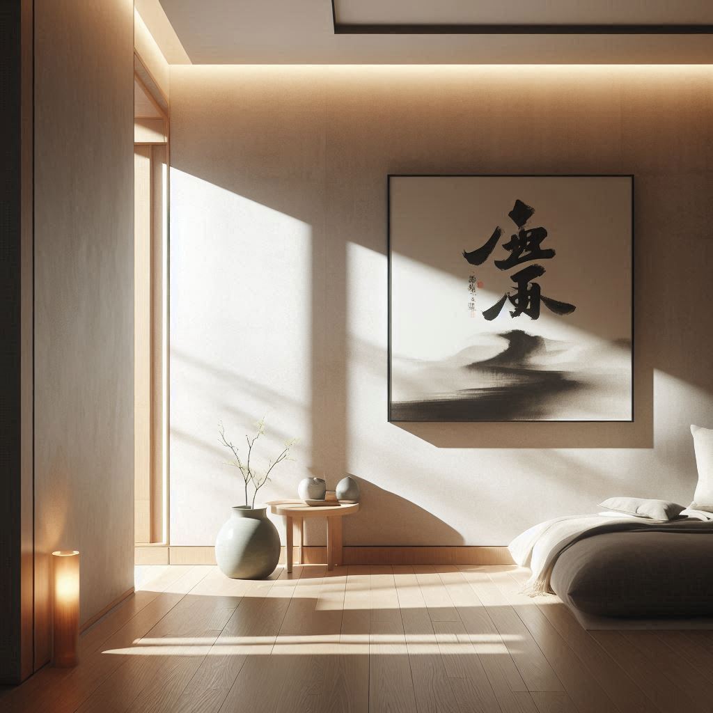 Tranh thủy mặc tối giản dưới ánh sáng tự nhiên