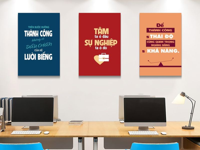 Tranh slogan khơi dậy động lực và truyền cảm hứng làm việc