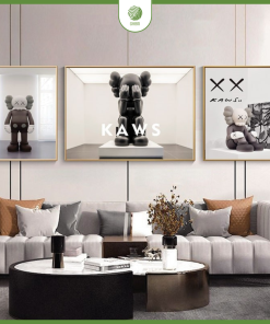tranh tráng gương gấu Kaws