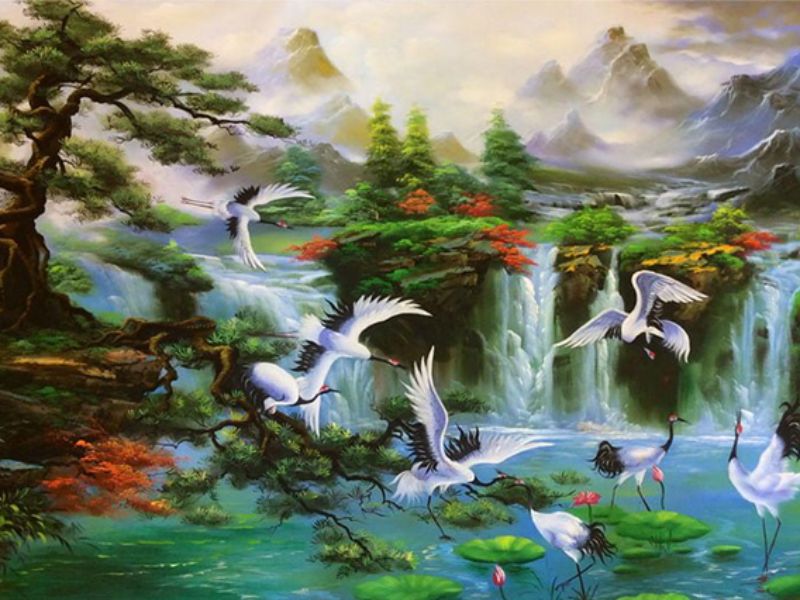 Tranh phong thủy mệnh mộc thu hút tài lộc và may mắn 2025