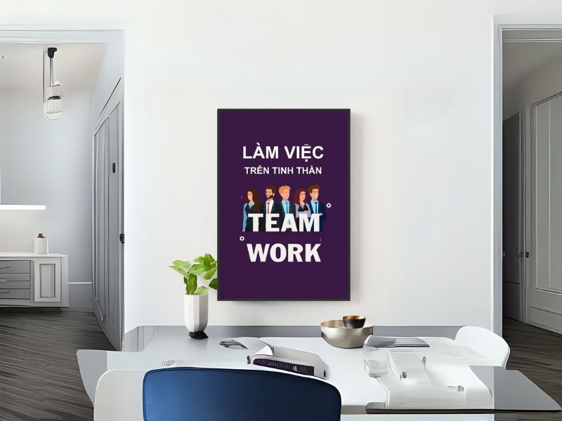 Tranh slogan về tinh thần đồng đội và hợp tác