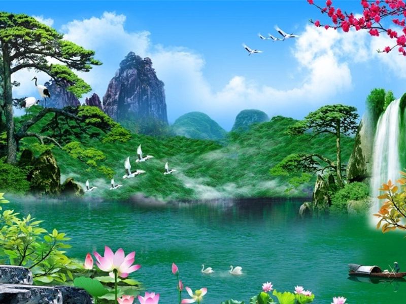 Tranh phong thủy mệnh mộc thu hút tài lộc và may mắn 2025