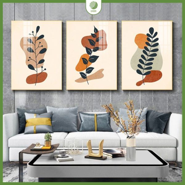 Tranh treo tường tối giản cây cối Chạm Decor
