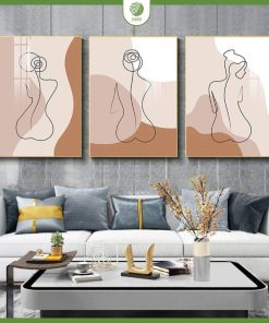 Tranh treo tường tối giản cô gái Chạm Decor