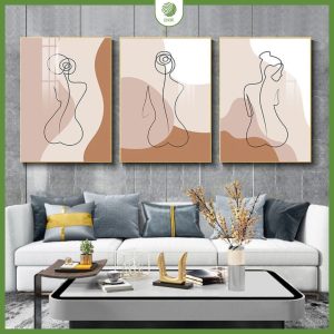 Tranh treo tường tối giản cô gái Chạm Decor