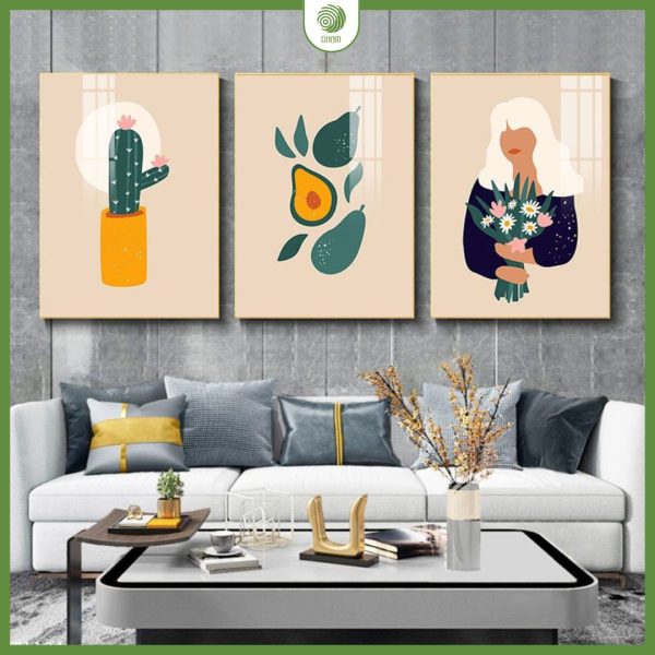 Tranh treo tường tối giản hoa quả Chạm Decor