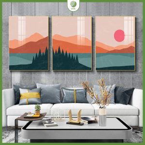 Tranh treo tường tối giản mặt trời E2