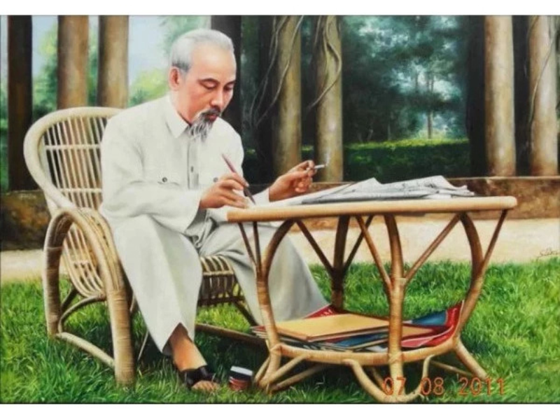 tranh đính đá bác hồ