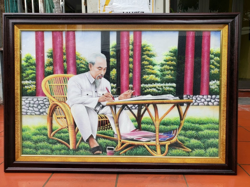 tranh đính đá bác hồ