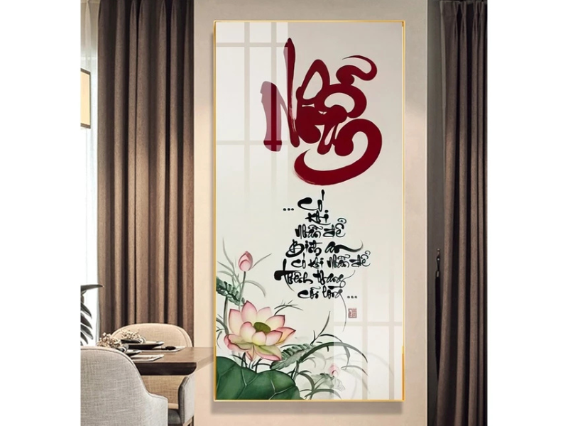 Tranh đính đá thư pháp