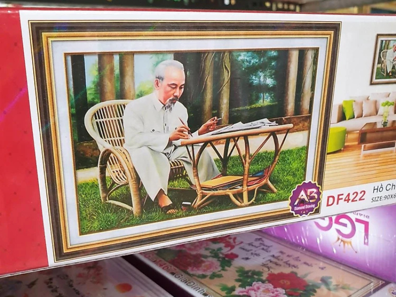 tranh đính đá bác hồ