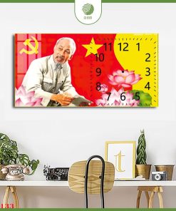 Tranh đồng hồ tráng gương vị lãnh tụ Hồ Chí Minh 5D cao cấp CHẠM|A7