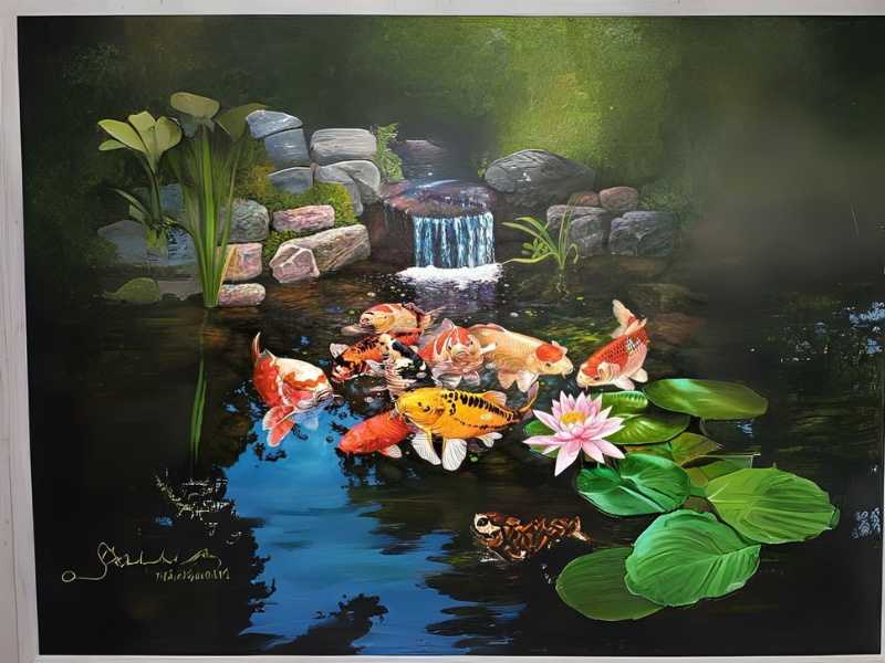 tranh cá chép phong thủy