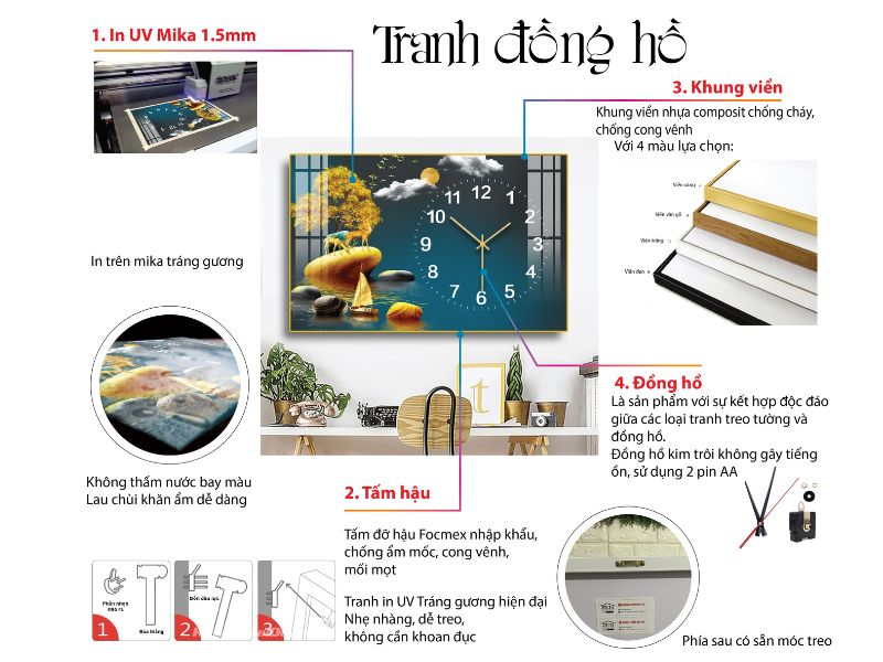Chất liệu tranh đồng hồ