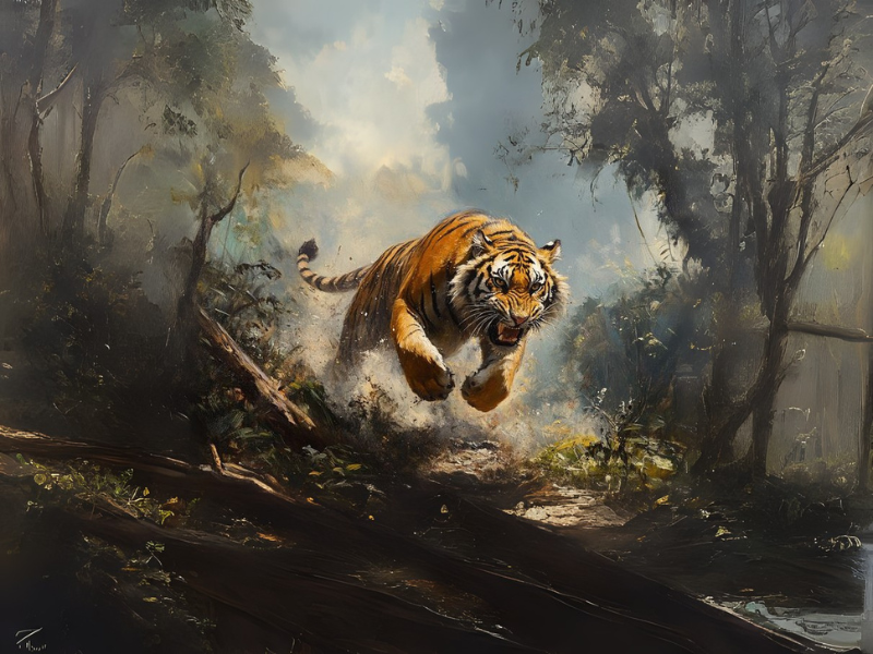 tranh hổ phong thủy