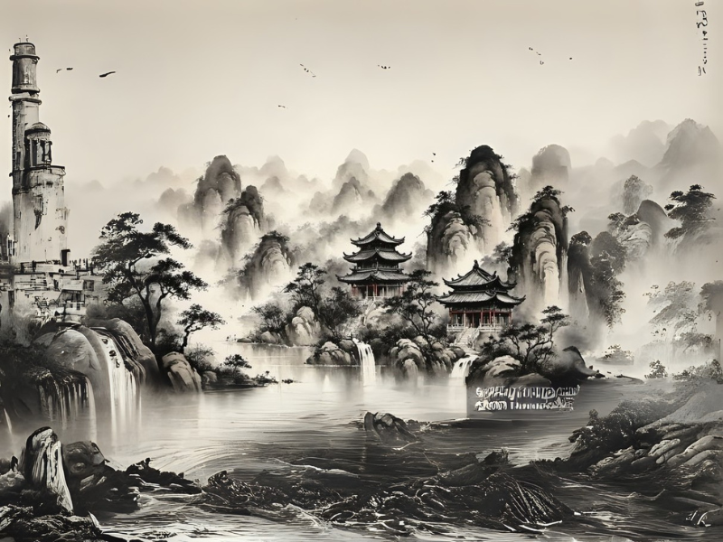 tranh phong cảnh đen trắng